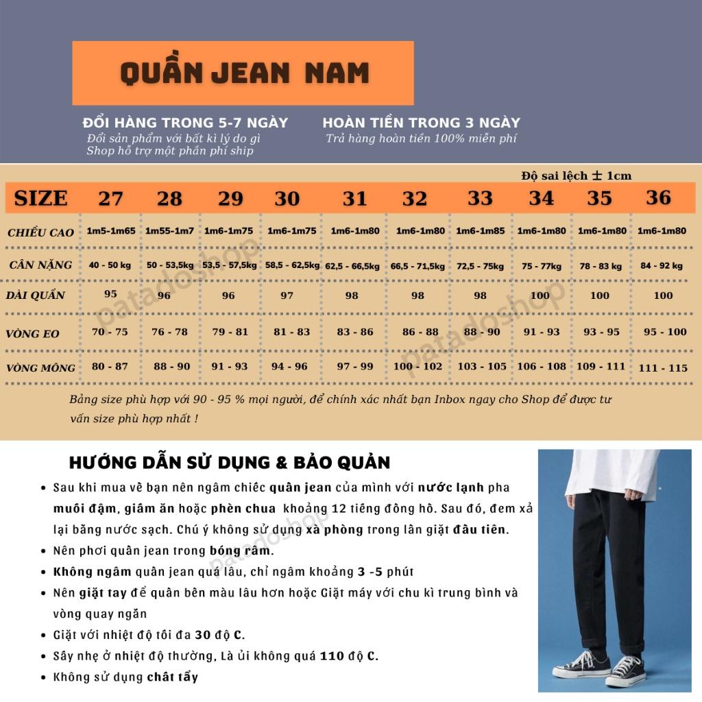 Quần baggy jean đen nam ống suông rộng vải jeans bò cao cấp Hot 2022