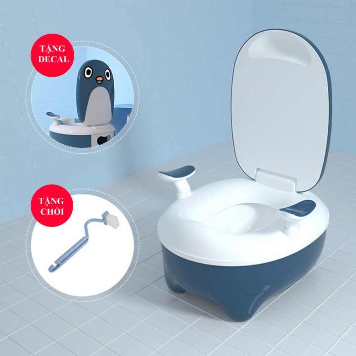 Bô Vệ Sinh Cho Bé - Bệ Ngồi Toilet Trẻ Em Có Chỗ Dựa Và Khay Hứng Vệ Sinh Tháo Lắp Dễ Dàng