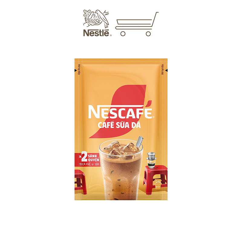 [Tặng Bộ hộp đựng và 2 ly NESCAFE] Combo 2 Hộp Cà Phê Sữa NESCAFE - Hộp 10 gói