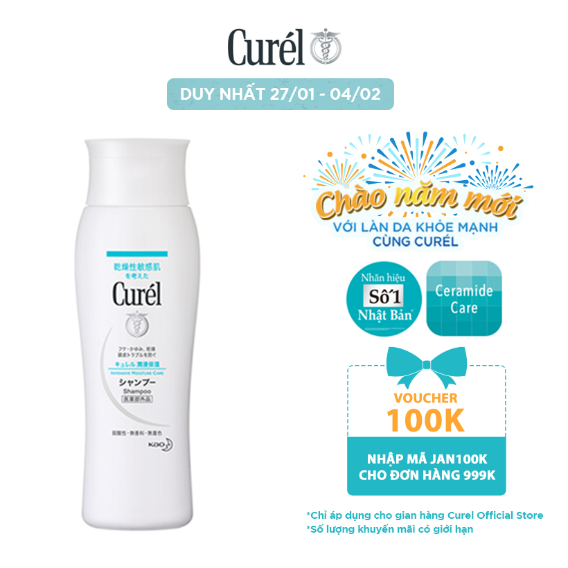 Dầu Gội Cấp Ẩm Chuyên Sâu Curel Intensive Moisture Care Shampoo (200ml)