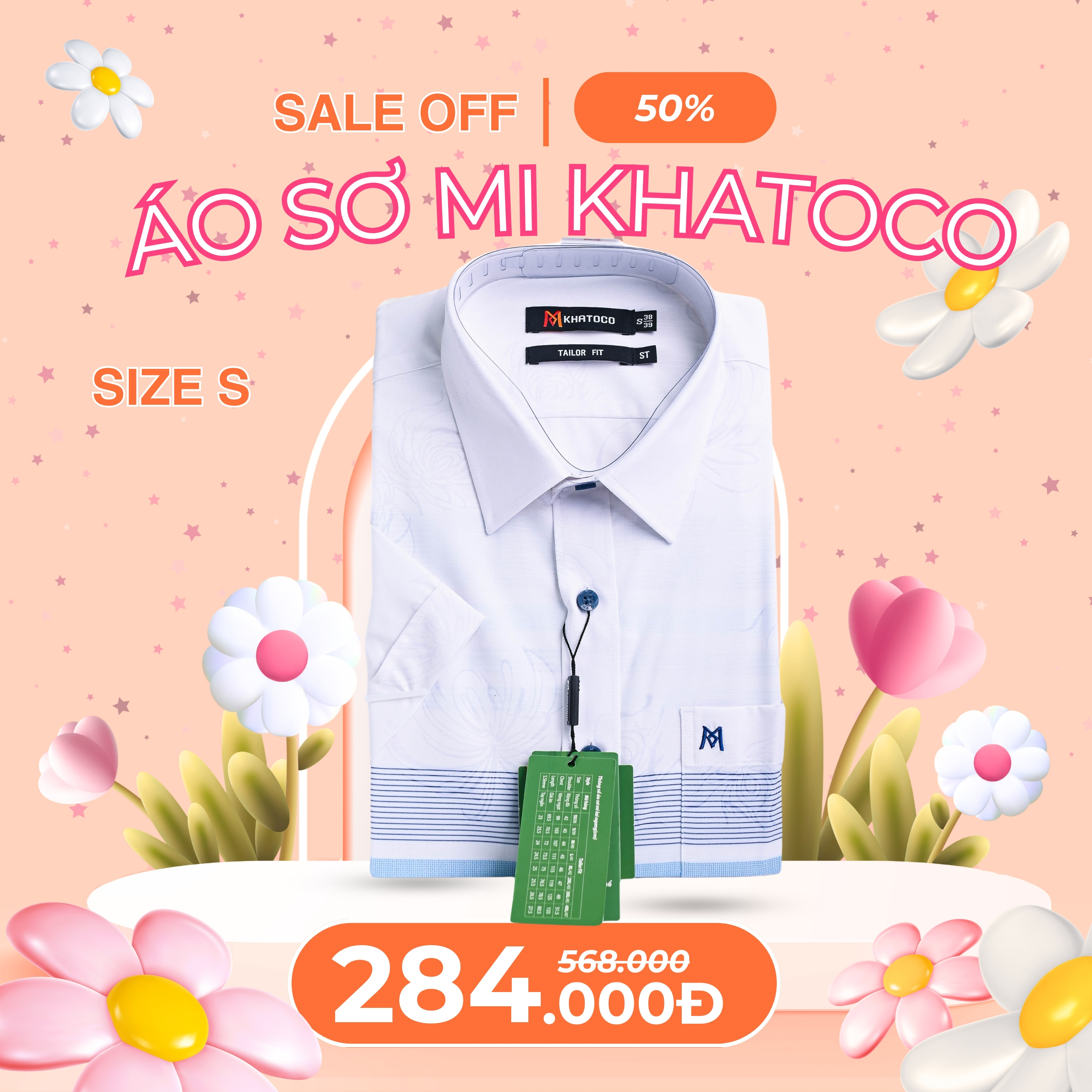 Áo sơ mi Khatoco sale off 50