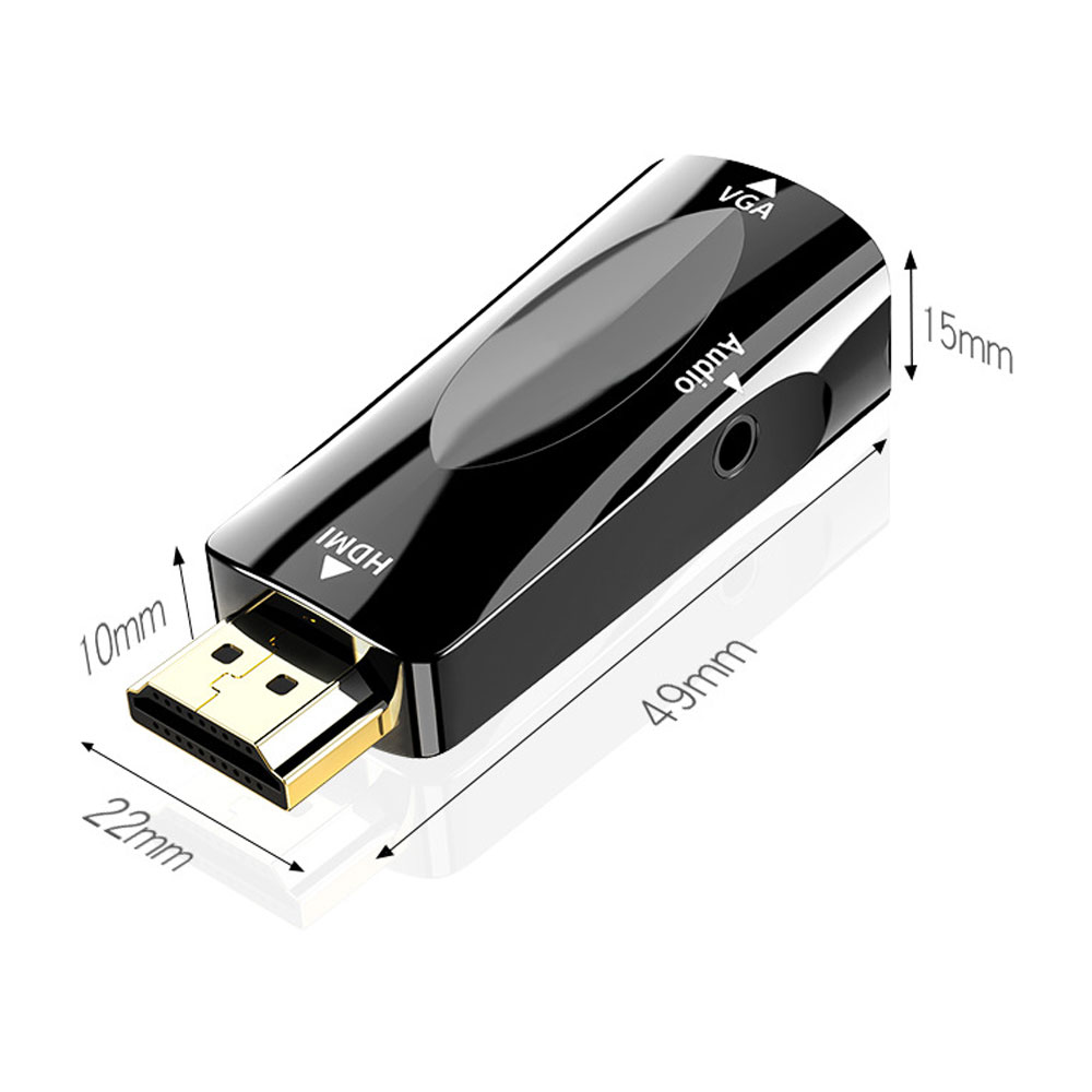 Đầu Chuyển Đổi Tín Hiệu HDMI To VGA SeaSy, Hỗ Trợ Cổng Audio 3.5mm, Độ Phân Giải 1920 x 1080 P, Dễ Dàng Sử Dụng, Tương Thích Với Windows/Mac OS, Dùng cho Máy tính / Laptop / Máy Chiếu / Tivi / PS - Hàng Chính Hãng