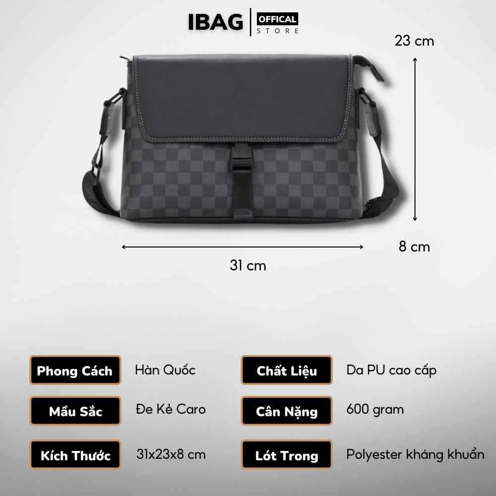 Túi đeo chéo nam nữ unisex ,Da Pu cao cấp kẻ caro,KT :31x23x8 cm,Chống thấm nước -Kiểu dáng trẻ trung, cá tính -