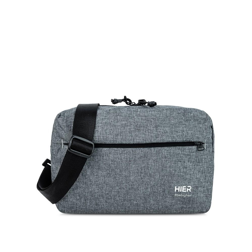 Túi đeo chéo HIER màu xám đựng Ipad dưới 10.2 inch -8 ngăn -chống nước -có đệm chống sốc kèm đai an toàn-BH trọn đời