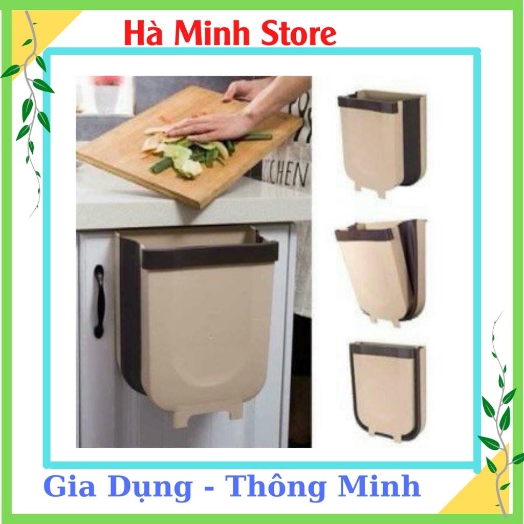 Thùng Rác Gấp Gọn Thông Minh Có Móc Cài, Treo Đươc Mọi Nơi - Thùng Rác Treo Tủ Bếp Có Thanh Gạt Tiện Lợi