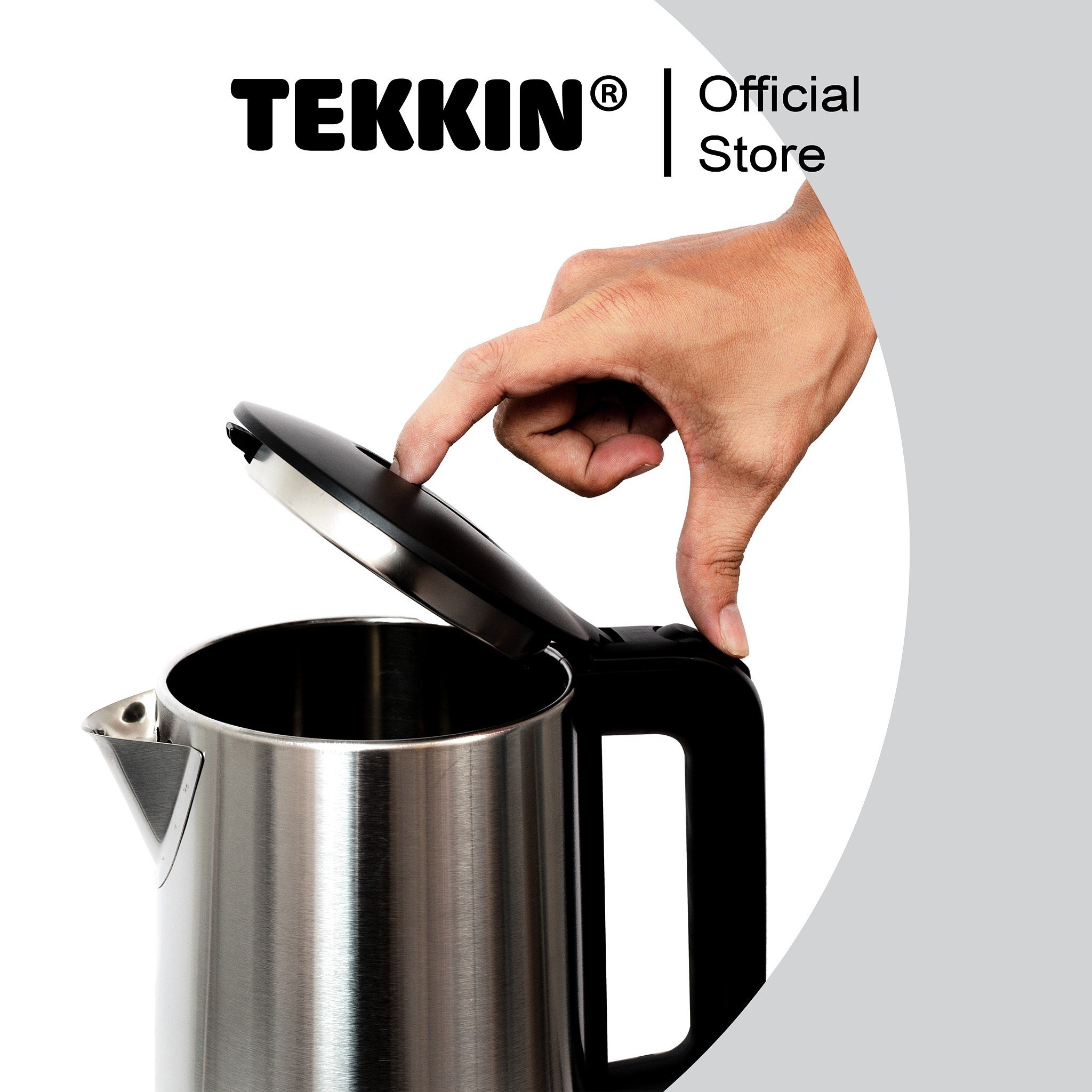 Ấm siêu tốc inox tự ngắt TEKKIN TI-2848 dung tích lớn 2.3L (dung tích sử dụng 1.8L) 1500W bảo hành 12 tháng - hàng nhập khẩu