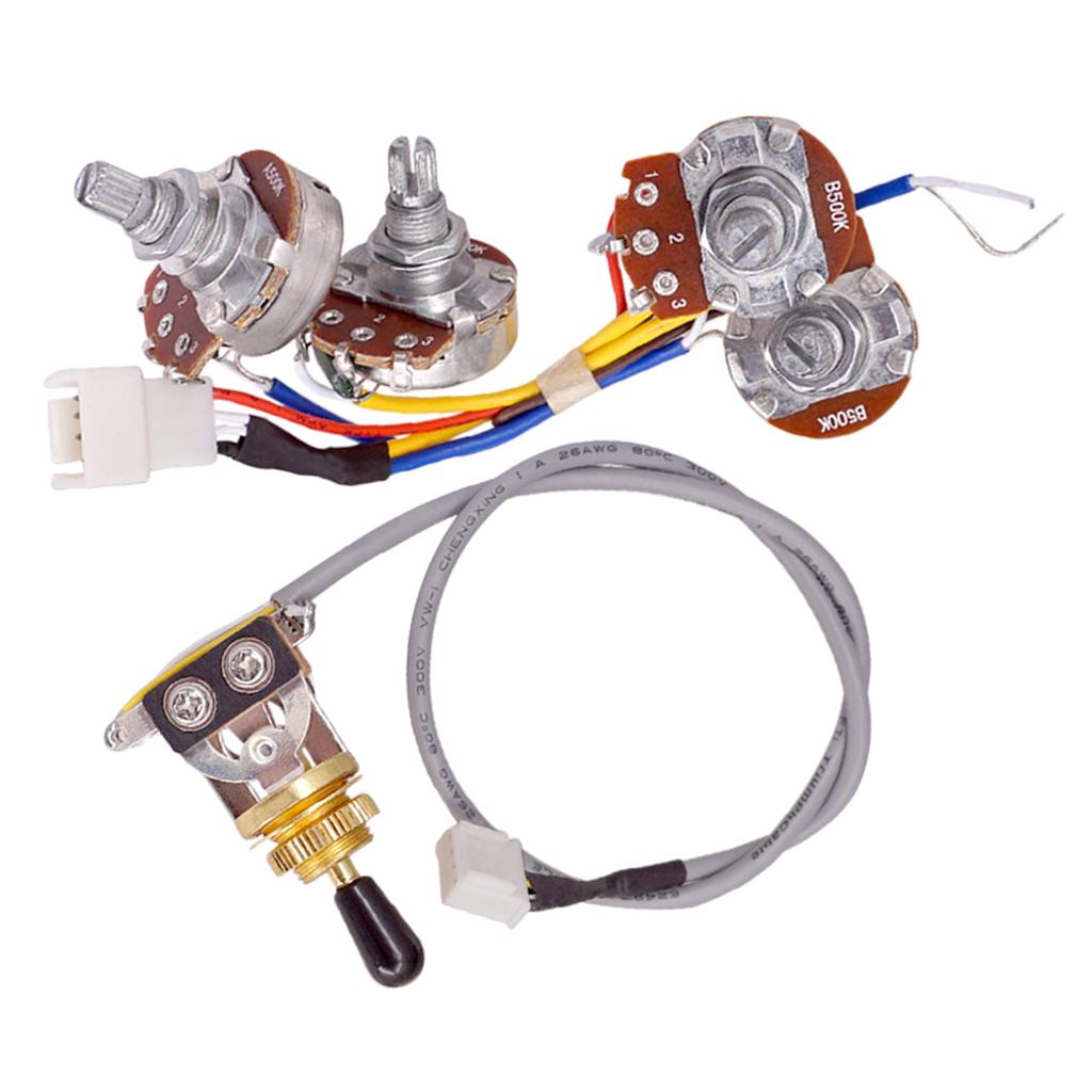 Guitar Potentiometer A500K B500K Pot w Toggle Switch Set for Electric Guitar