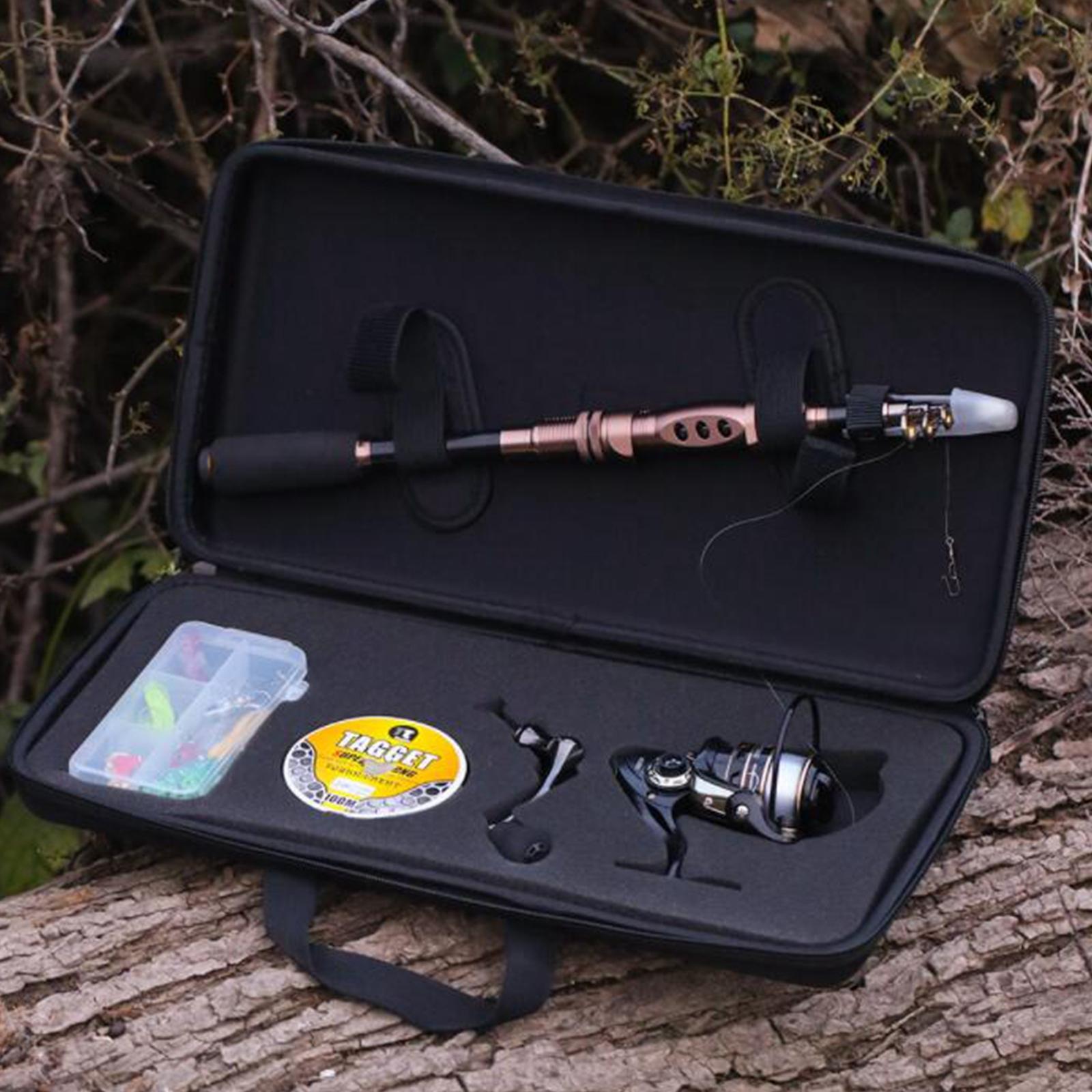 Fishing Rod Reel Combo Travel Kit Telescopic Pole Line Lure Hook