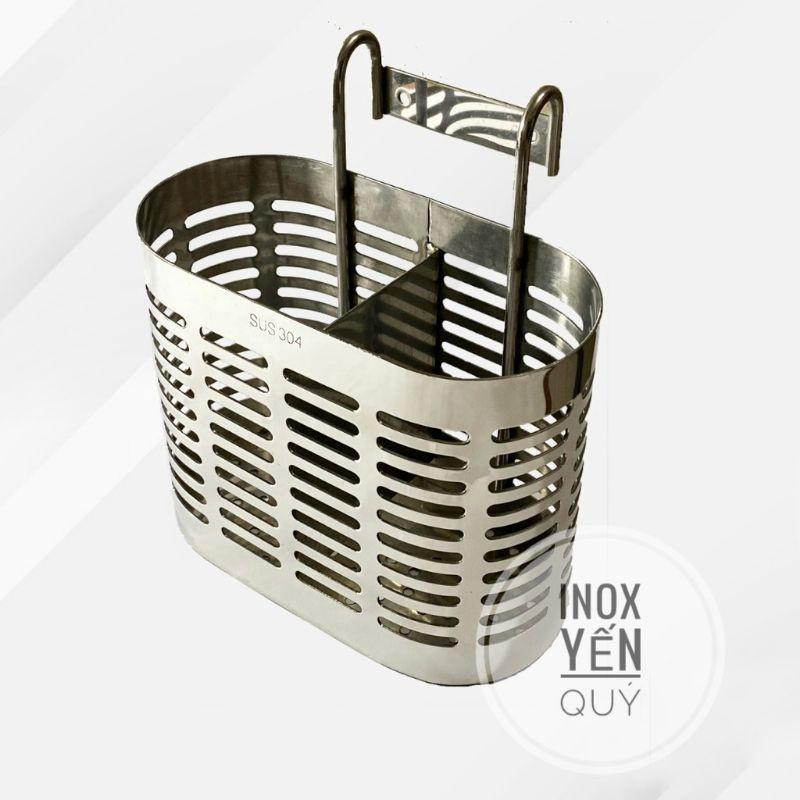 INOX304 ỐNG ĐŨA 2 NGĂN BẦU DỤC INOX DẦY SÁNG BÓNG..GIỌ ĐŨA 2 NGĂN