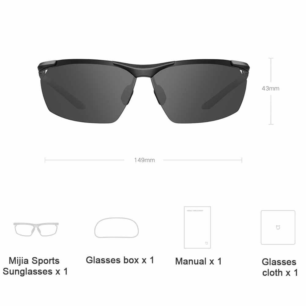 Xiaomi Mijia Kính râm thể thao cong Nylon HD Polarizer UV400 chống dầu