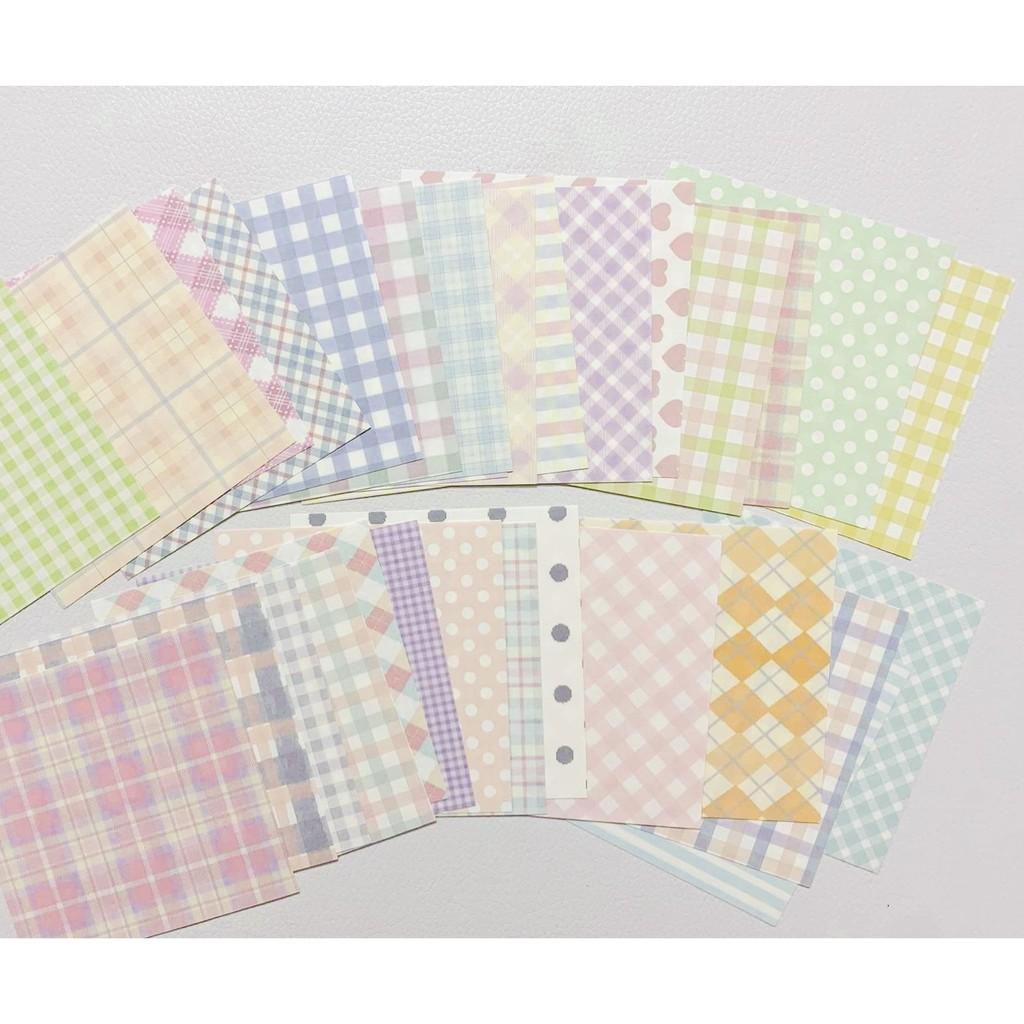 (6 mẫu ) Set 30 tờ giấy nền aesthetic - vintage / Set 30 tấm giấy trang trí sổ tay bullet journal hàn quốc