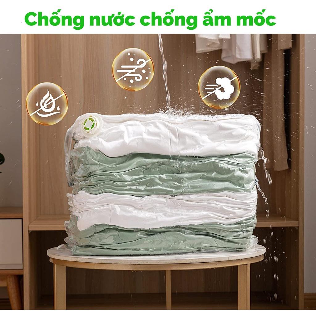 Túi hút chân không đựng quần áo Food Saver để bọc chăn màn không cần dùng bơm 2 lớp khóa zip