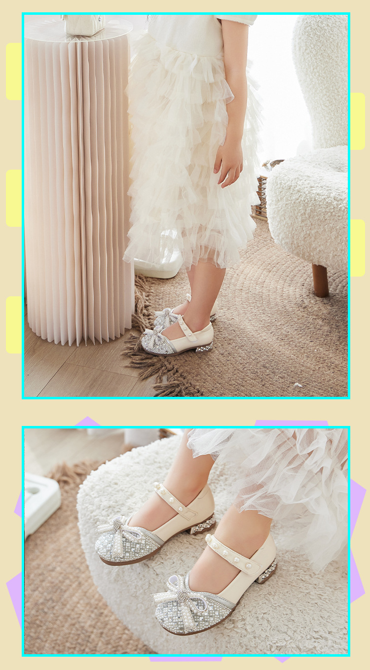 Giày búp bê công chúa đính đá cho bé gái size 26-37 hàng Quảng Châu cao cấp