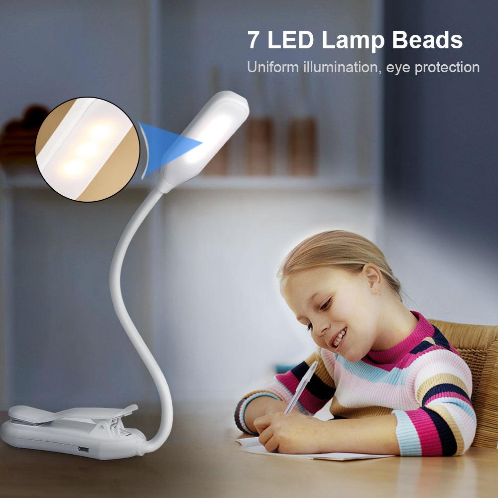 Đèn LED đọc sách, Đèn đọc sách 3 mức độ sáng Đèn đọc sách với Chế độ ánh sáng ban đêm Điều khiển chạm nhẹ