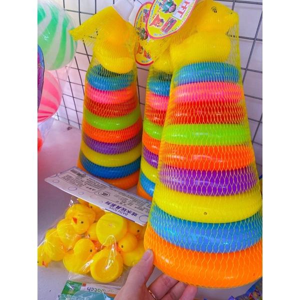 Tháp Vịt Xếp 9 Tầng Nhiều Màu Giúp Bé Phát Triển Đồ Chơi Bé Trai Bé Gái