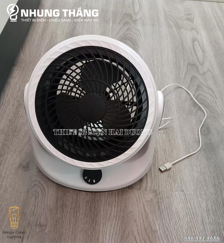 Quạt Để Bàn Mini Cao Cấp QB-F9 - Điều Hoà Tuần Hoàn Lưu Thông Khí - 3 Tốc Độ Gió - Xoay 280 Độ - CÓ VIDEO