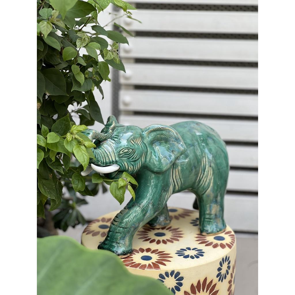 VOI BƯỚC ĐI GỐM SỨ TRANG TRÍ DECOR MÀU XANH