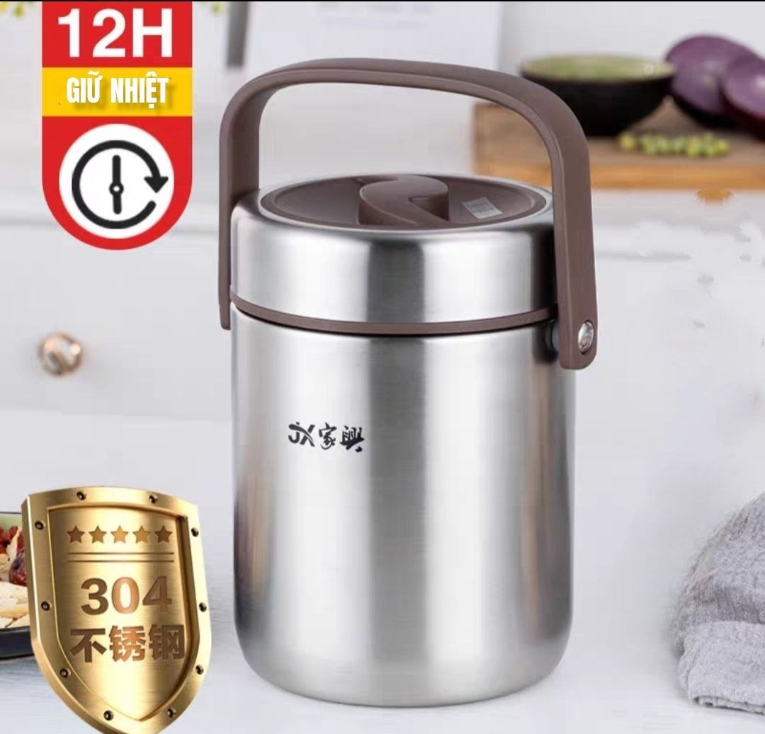 Cặp Lồng cơm, hộp cơm giữ nhiệt văn phòng chất liệu inox 304 cao cấp, cặp lồng cà men 3 tầng, nắp chống tràn, 1,6L / 2.0L