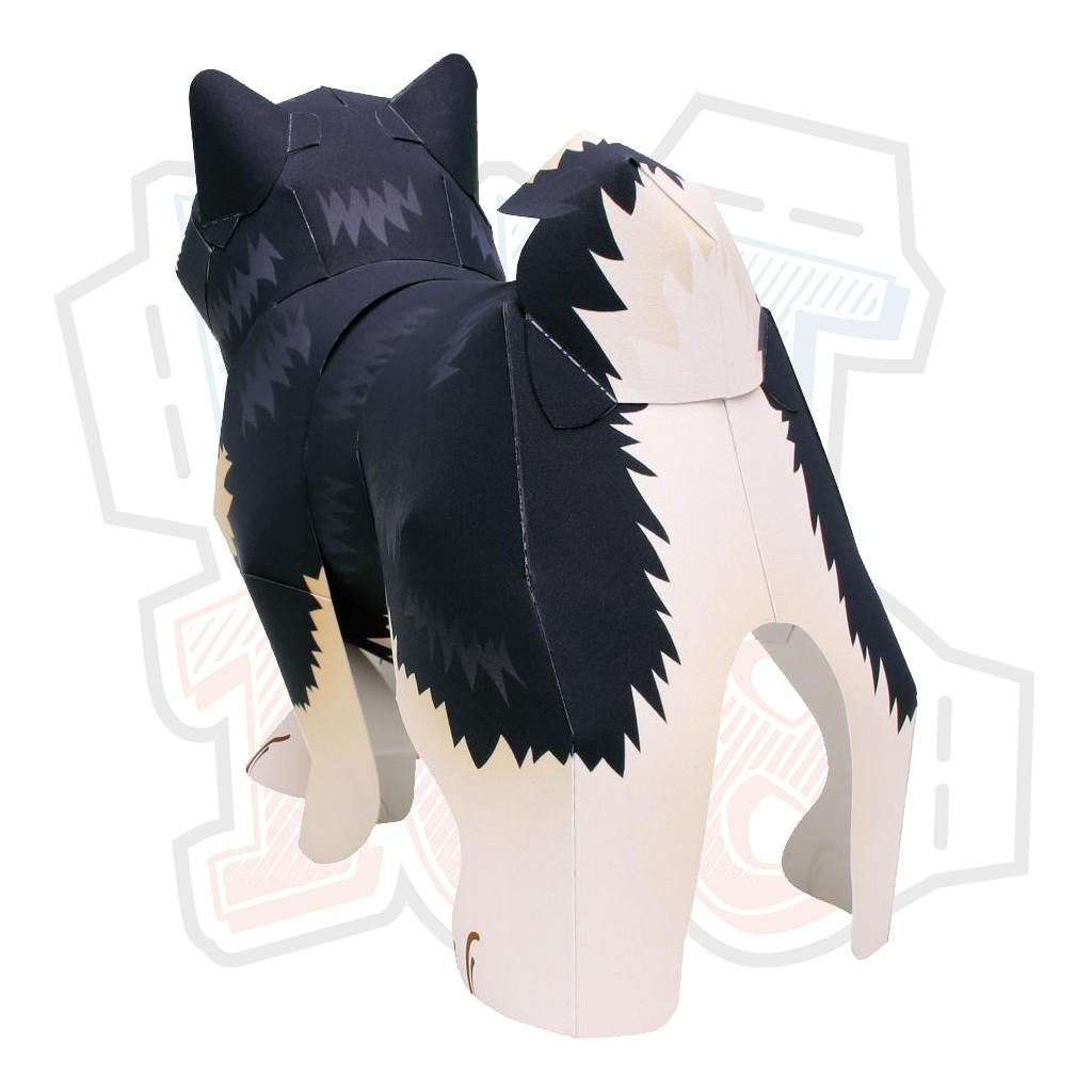 Mô hình giấy động vật Chó Shiba Inu đen