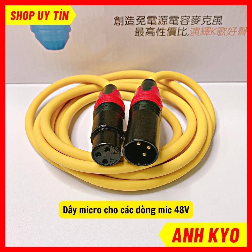 Dây micro canon 2 đầu đực cái xlr sử dụng vật liệu pvc cao cấp dài 2 mét loại tốt lõi đồng