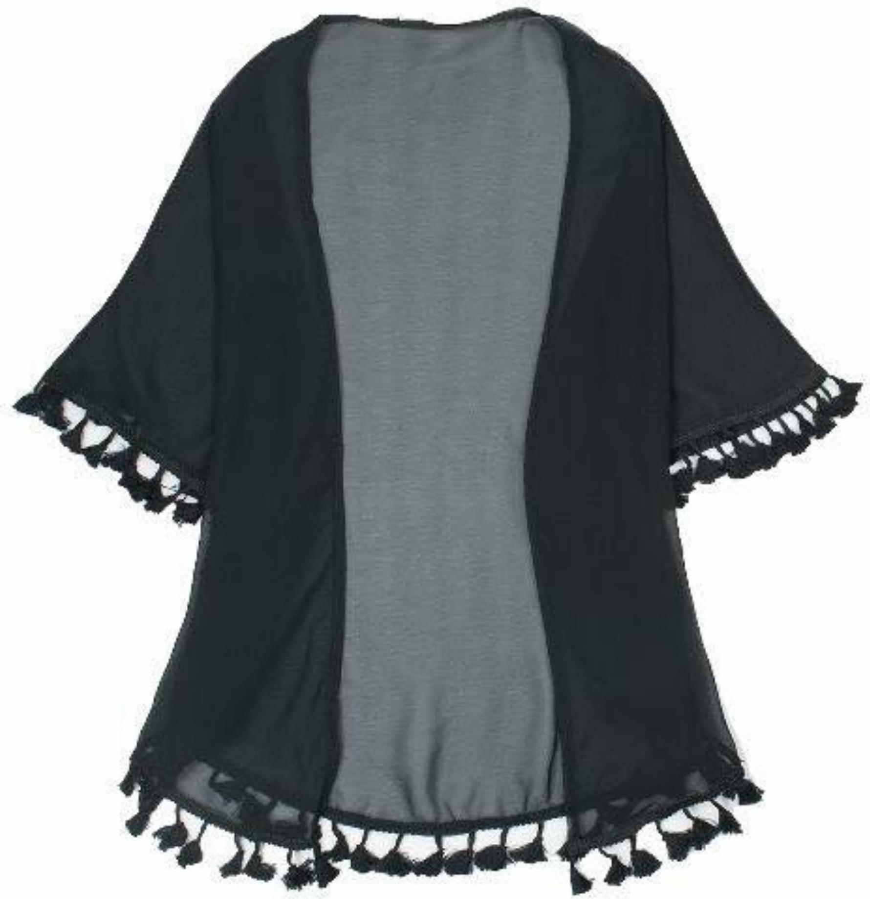 Aó khoác cardigan tua tay,lai