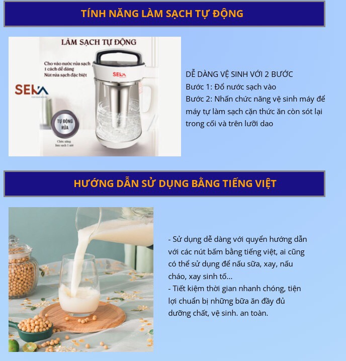 Máy làm sữa đậu nành đa chức năng dung tích 1,8 lít hàng cao cấp