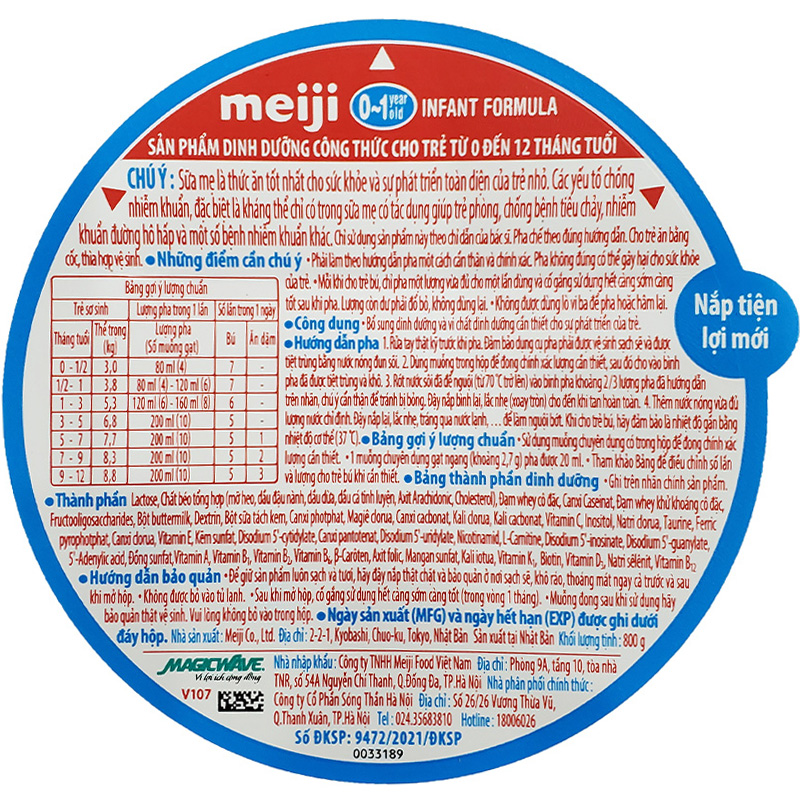 Sữa bột Meiji Infant Formula lon 800g