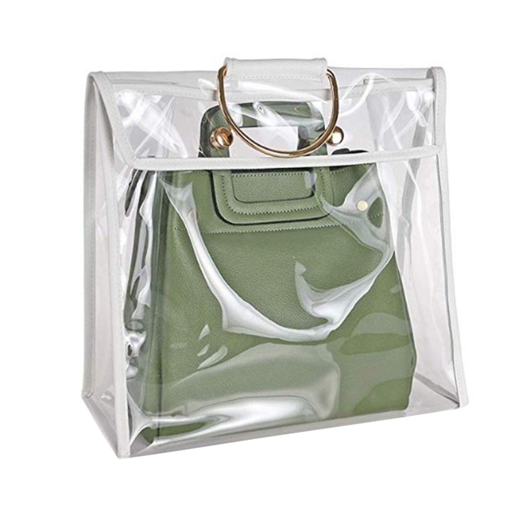 Women’s Transparent Storage Bag Clear Cosmetic PVC Organizer Dustproof Handbag Holder