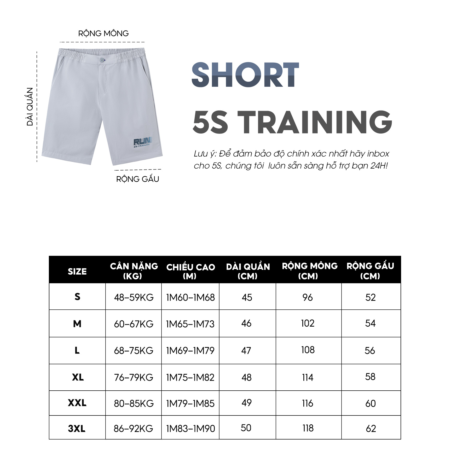 Quần Short Thể Thao Nam 5S RUN, Công Nghệ Cao Cấp Thoáng Khí, Thiết Kế Cạp Chun Phối Cúc Co Giãn Thoải Mái (QST23004)