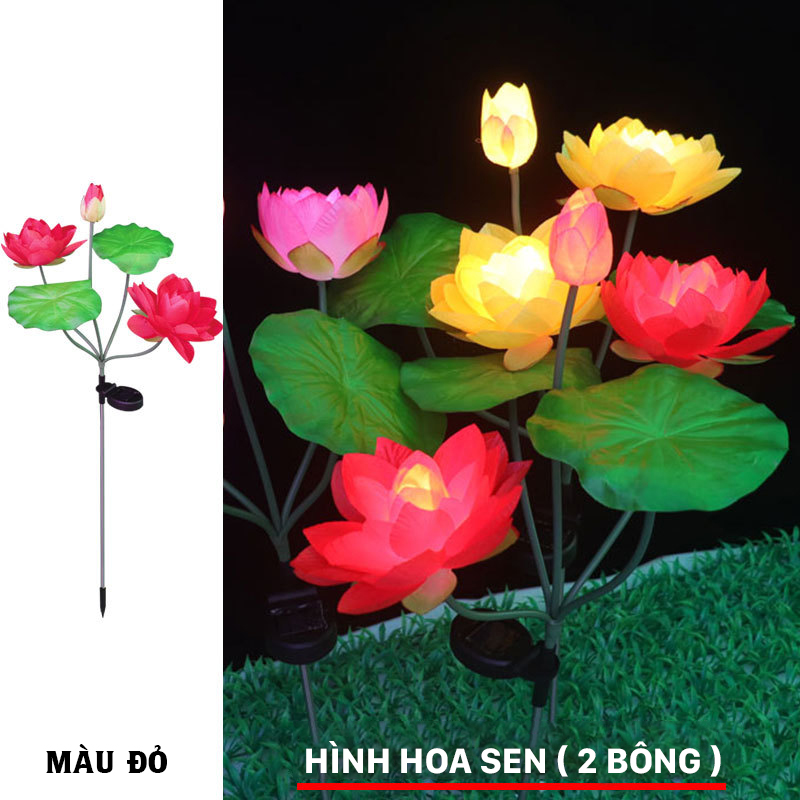 Đèn trang trí năng lượng mặt trời hoa sen, tích kiệm điện, bóng siêu sáng, chống thấm nước - DA3150
