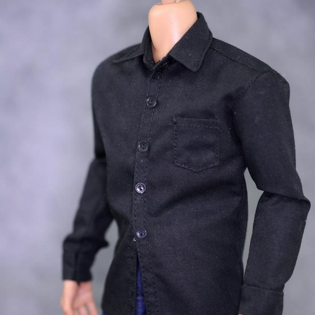 1/6 Đen Tay Dài Quần Jean Quần Áo Dành Cho 12 Nhân Vật Hành Động