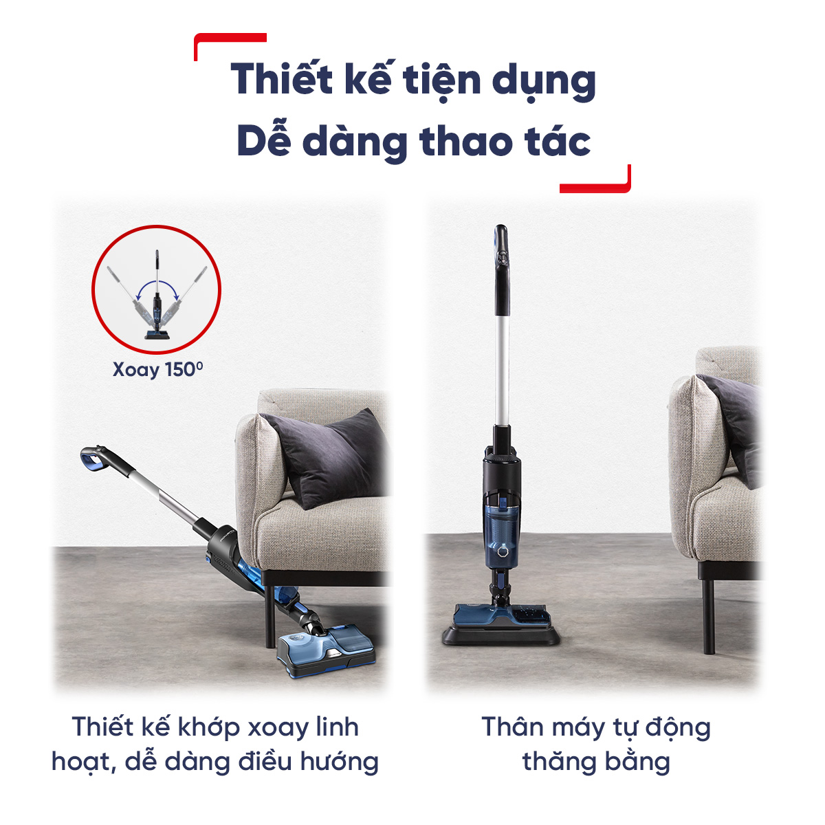 [MỚI RA MẮT] Máy hút bụi &amp; lau sàn không dây Tefal X-Combo GF3039KO - Hàng chính hãng