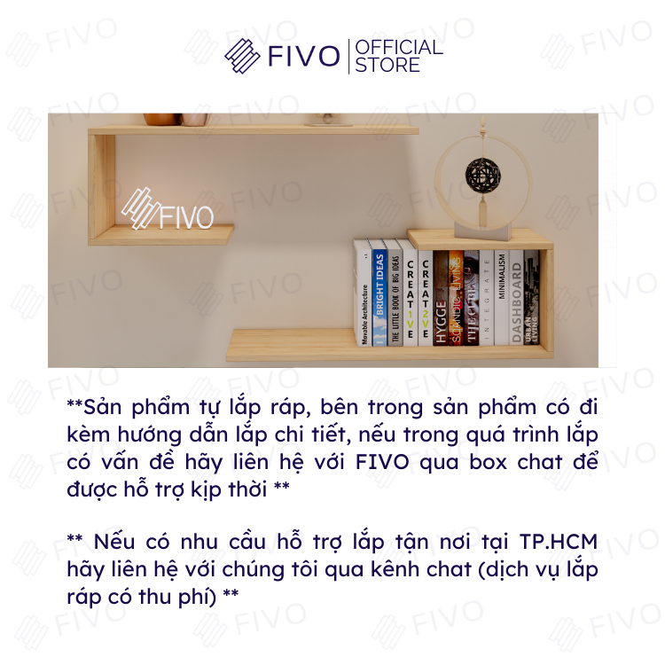 Combo 2 Kệ Gỗ Treo Tường Chữ J FIVO FB42 Thiết Kế Âm Tường, Đa Dạng Cách Trang Trí, Chịu Lực Tốt - Giá Rẻ