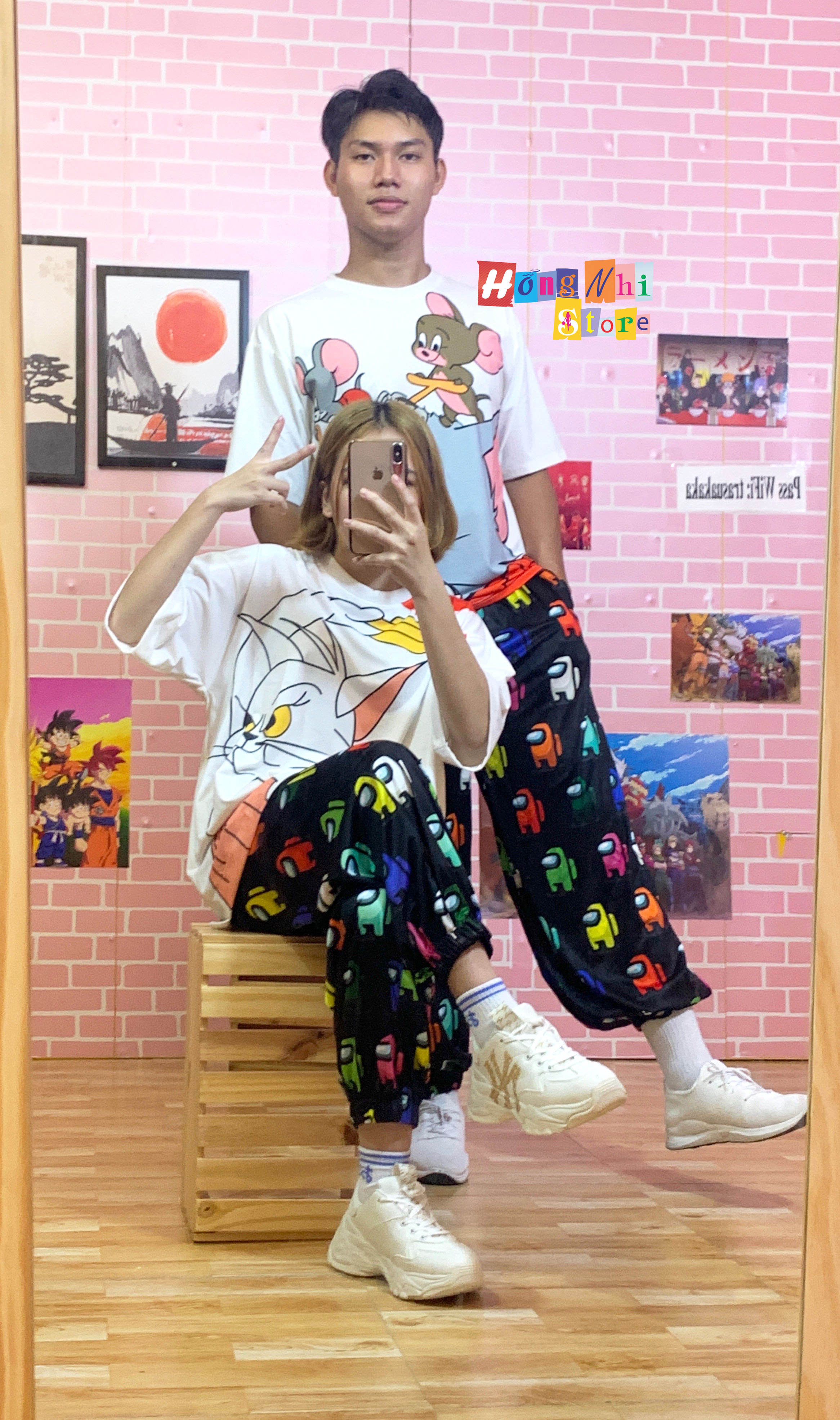 Quần Hoạt Hình Dài Bo Lai Hình Lego Cartoon Pant V2 Oversize Ulzzang Unisex - MM