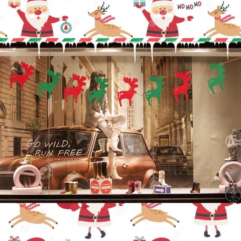 Dây treo Giáng sinh, cờ treo trang trí Noel, cây thông, Merry Christmas dài 3m