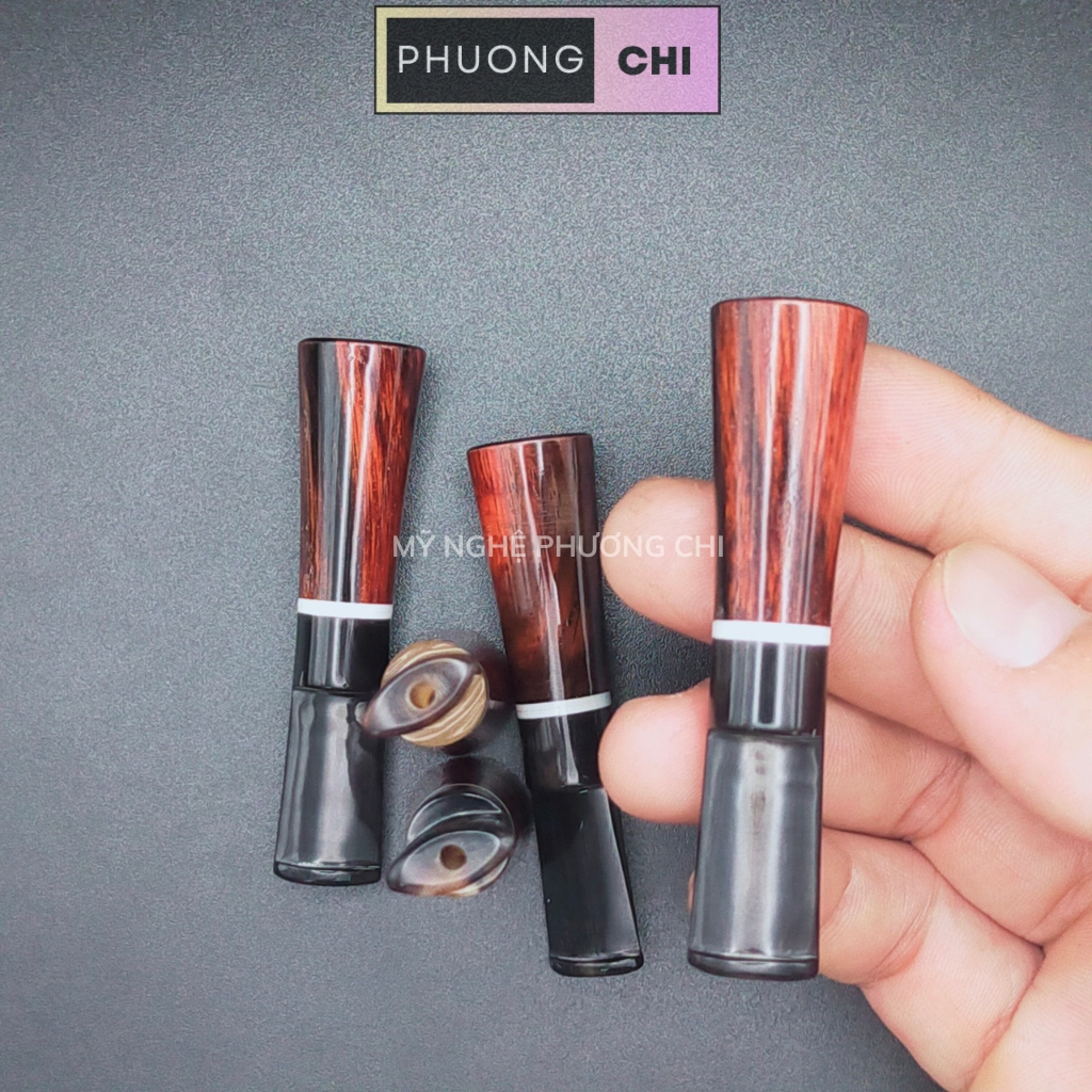 Tẩu Bắt Tóp Xì_Gà mini Ring 22-27 chất liệu sừng nối gỗ khắc logo - quà tặng ý nghĩa cho sức khỏe nam giới | Mỹ Nghệ Phương Chi