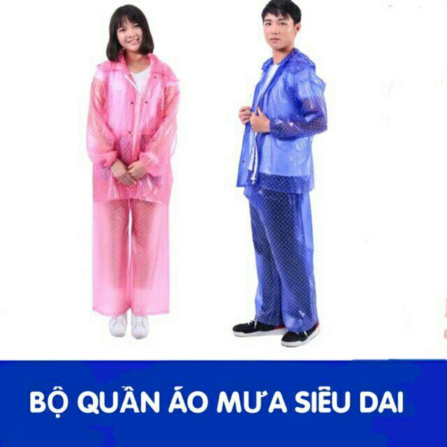 Áo mưa bộ chấm bi