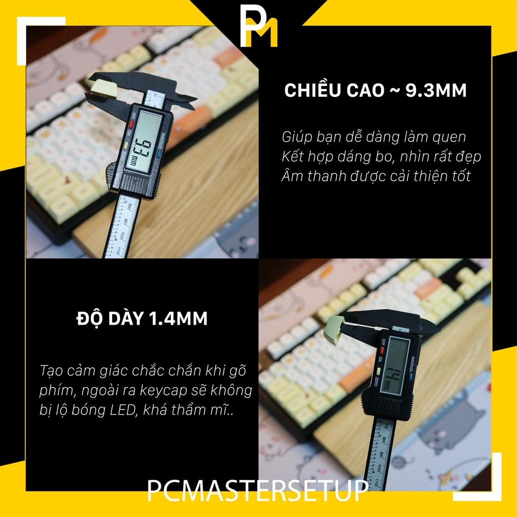 Keycap xda pbt Shiba Inu chiều cao 9.5mm dày 1.5mm xịn FullBox 139 nút của PCmaster dùng cho bàn phím cơ