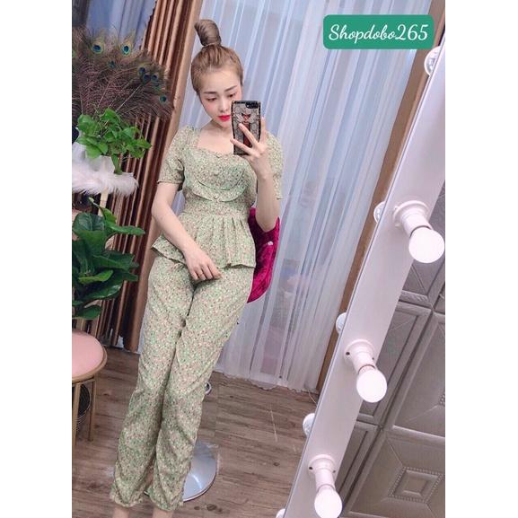 Đồ bộ nữ,đồ ngủ mặc nhà vải lụa BD 28 họa tiết hoa nhí siêu cưng size 45-57kg.