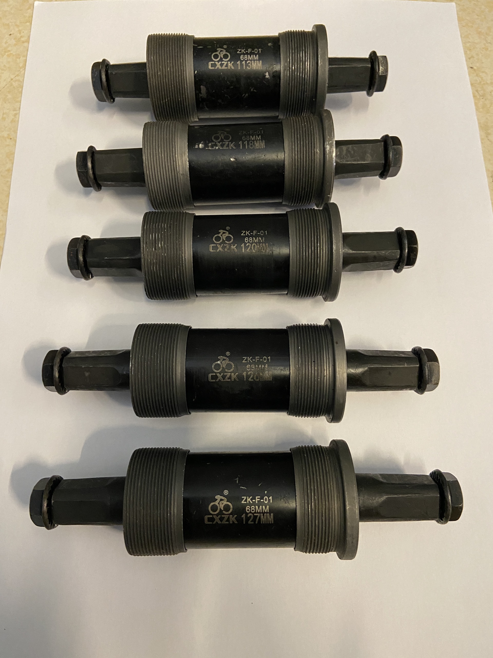 Trục giữa xe đạp Vòng Bi Bạc Đạn Cao Cấp kích cỡ 113mm 118mm 120mm 126mm 127mm