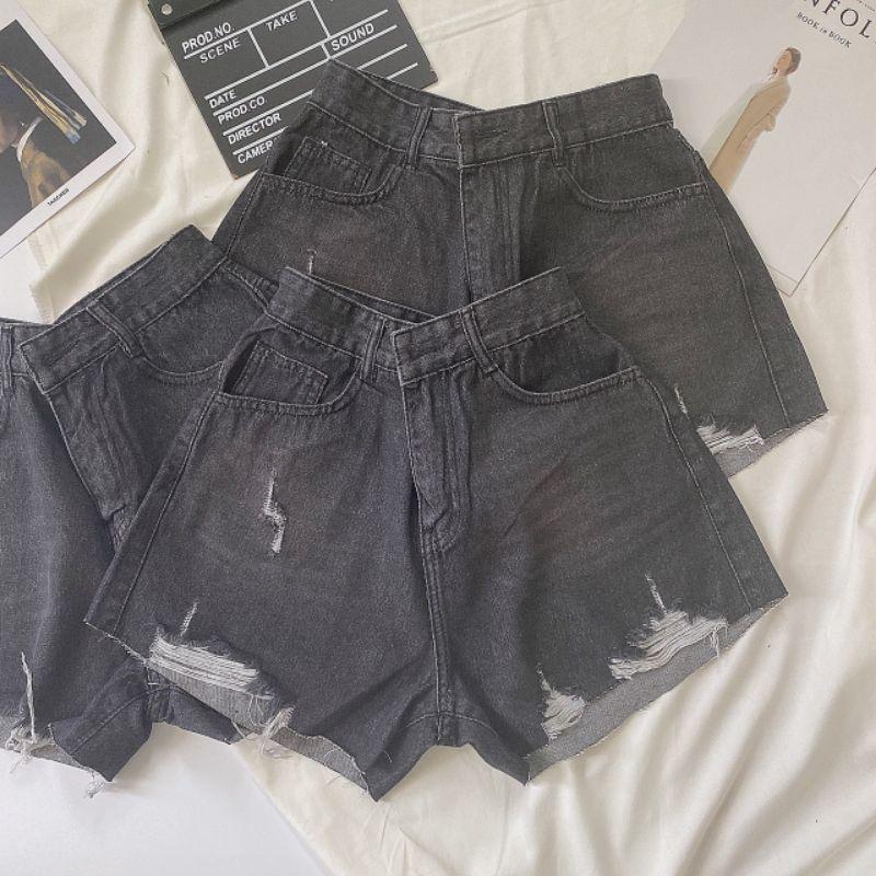 Quần Sort Jean Bigsize QC Đen Xám Rách Mã05