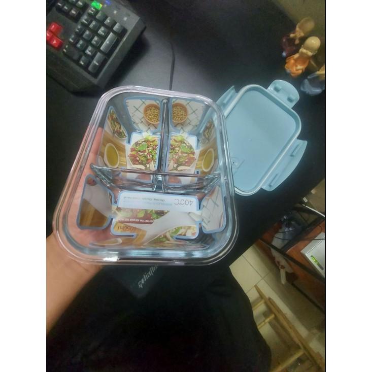 Hộp đựng cơm thủy tinh cao cấp 3 ngăn