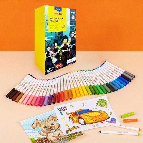 Hộp 60 Bút Lông Màu Rửa Được Thiên Long Fiber Pen Washable SWM-C013/DS