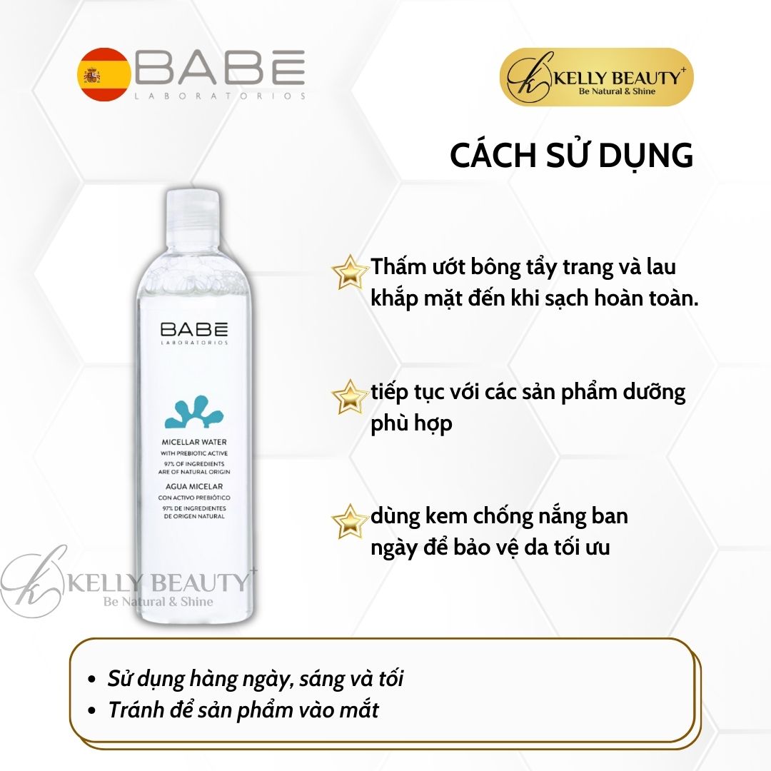 Nước Tẩy Trang Lợi Khuẩn Cho Mọi Loại Da BABE Micellar Water | Kelly Beauty