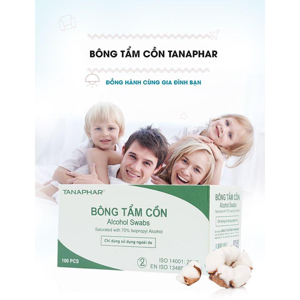 Combo 2 Hộp Bông tẩm cồn Hộp 100 miếng