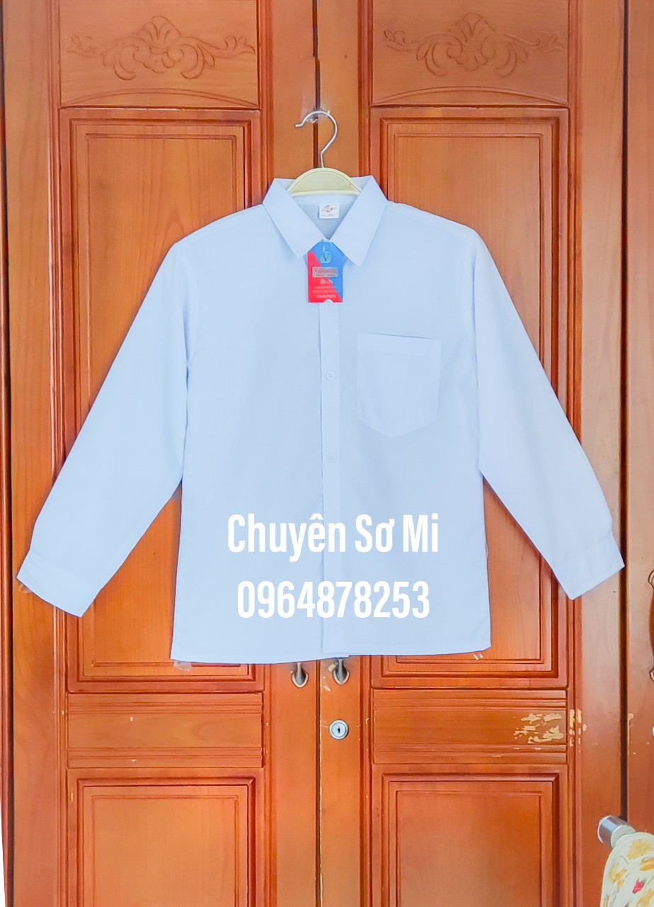 Áo sơ mi trắng học sinh nam tay dài size S-4XL