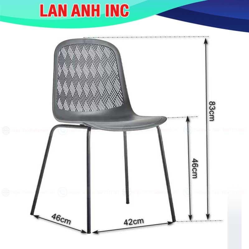 Ghế nhựa cafe văn phòng bàn ăn chân sắt tựa lưng cao đẹp eames LAGE22
