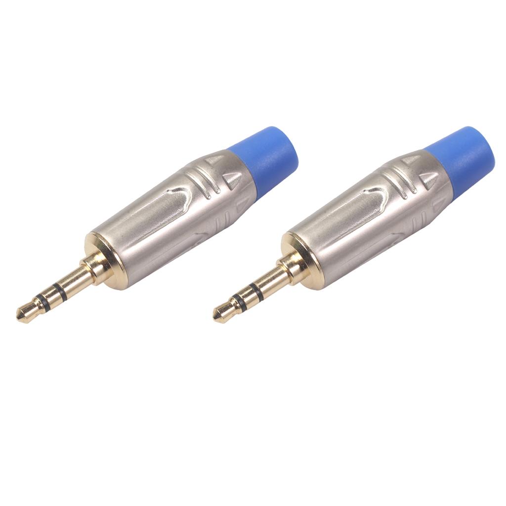 Set Of 2 3.5mm Male Plug Connector Stereo Adapter For Cable DIY Accessory