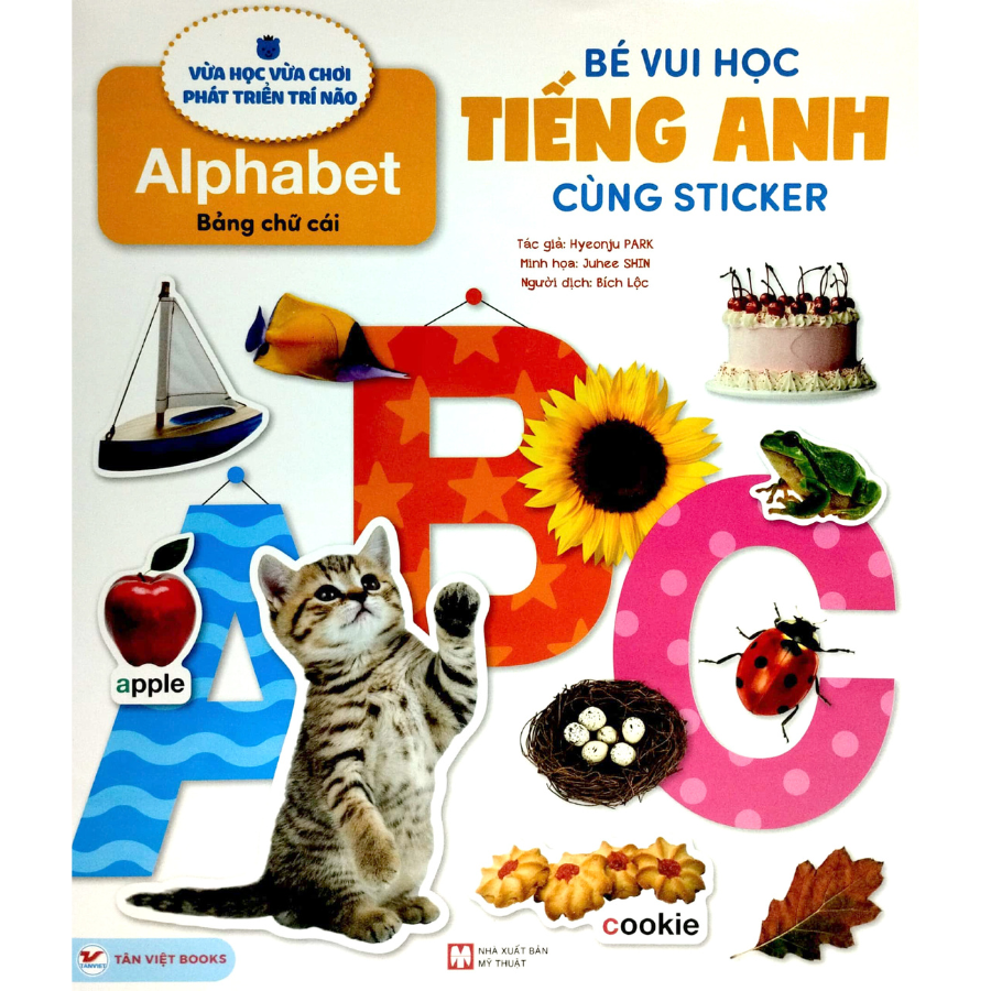Combo: Bé vui học tiếng anh cùng Sticker: Số đếm và Màu sắc + Trong vườn thú + Bảng chữ cái + Một ngày của tớ + Những từ vựng đầu tiên