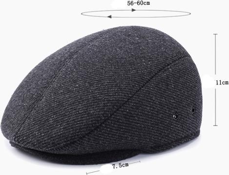 Mũ nồi / Nón Beret nam trung niên trơn thu đông – thiết kế che được tai và gáy